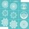 2-Piece Self-Adhesive Mandala Silk Screen Stencil Set (8.7 x 11 Inch) – Reusable Lotus Tree Moon Sun Mesh Transfer Templates for Wood, T-Shirts, Bags & DIY Fabric Painting